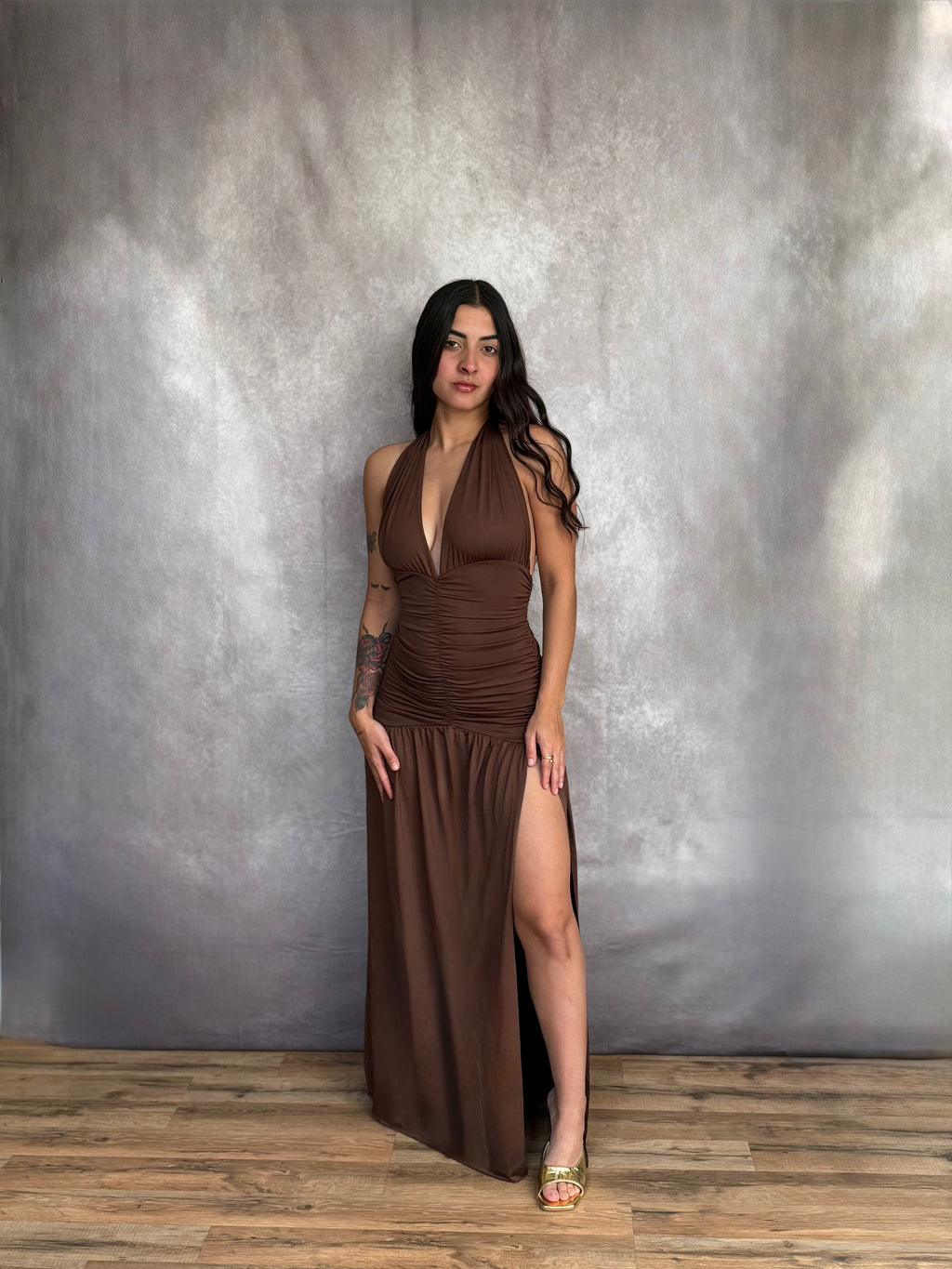 Brown long dress